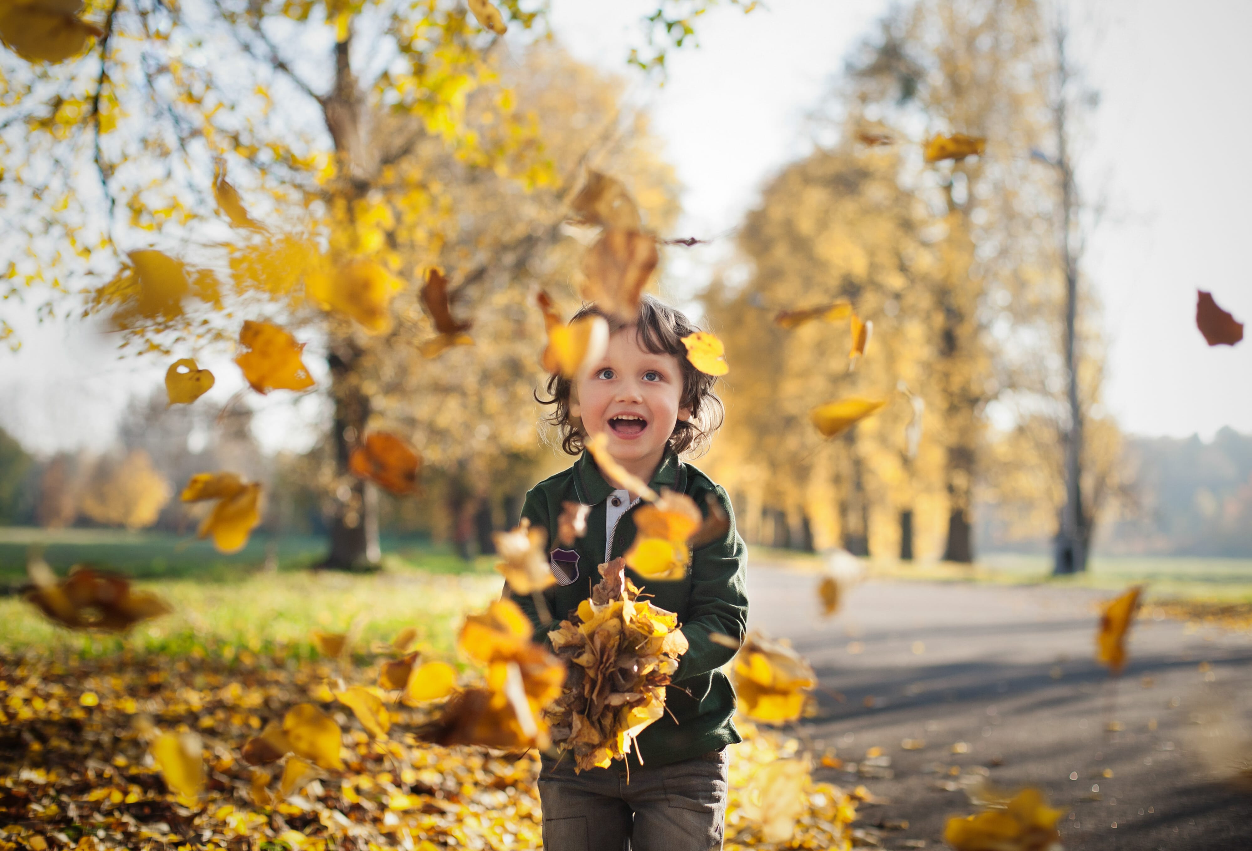 If you often do child photography, fall can be a great opportunity to capture children being at one with nature.