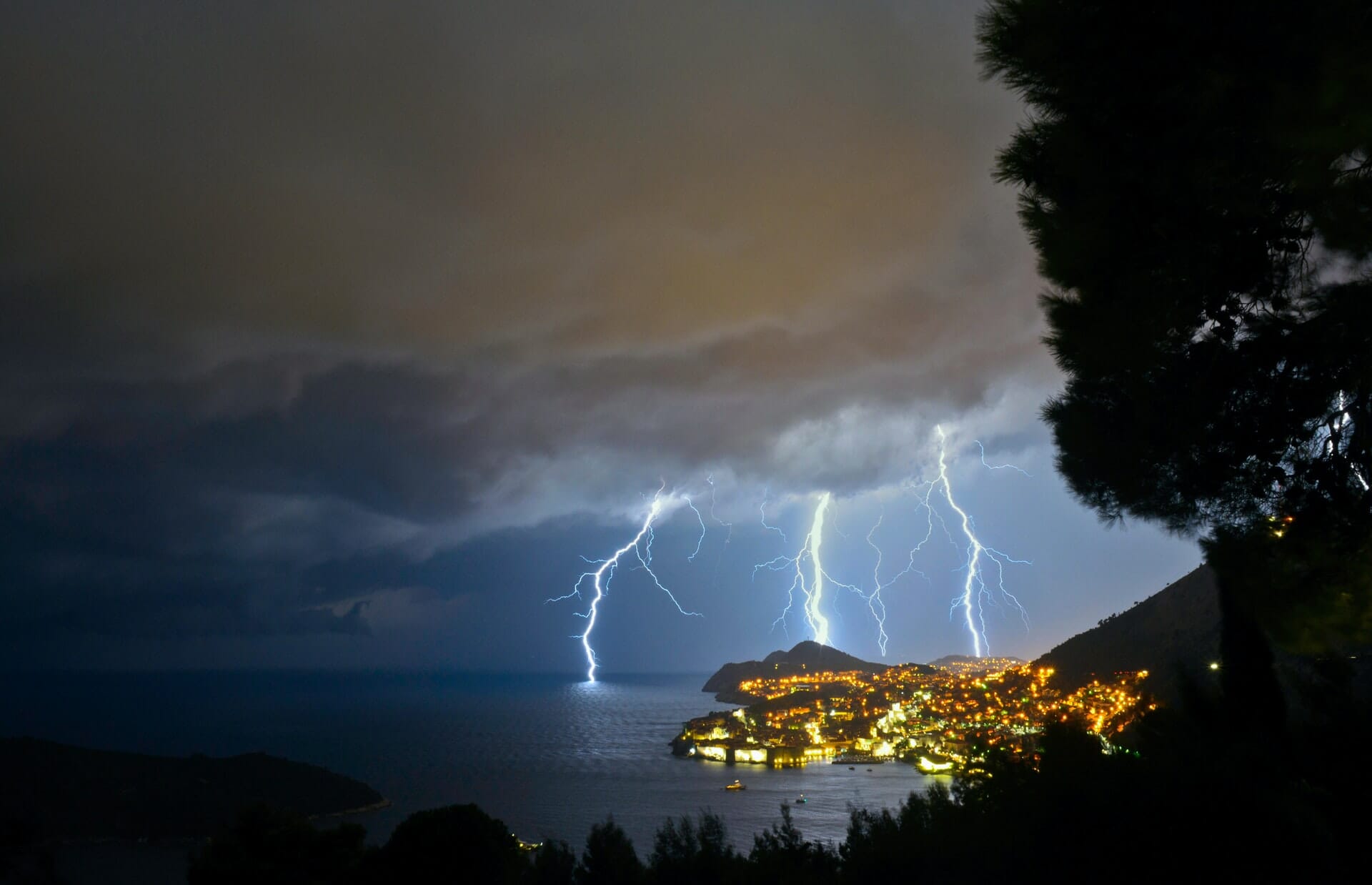 lightning at night