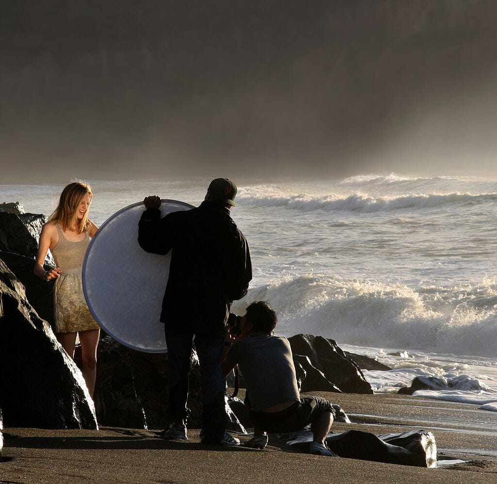 photography equipment list reflector in use