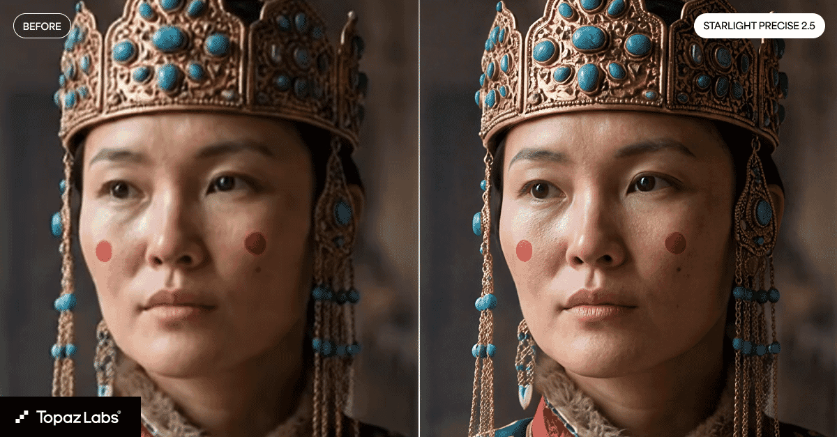 Topaz Starlight Precise 2.5 noise reduction example — before and after high-ISO photo
