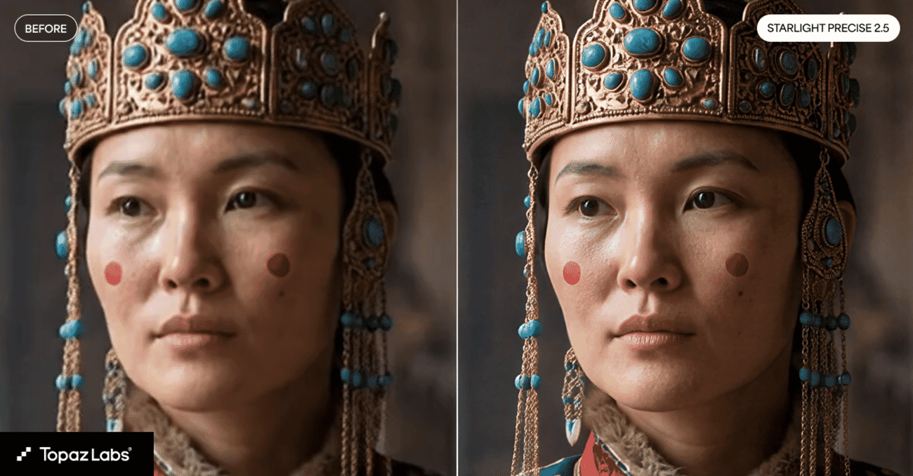 Starlight 2.5 enhancing AI-generated video to realistic 4K