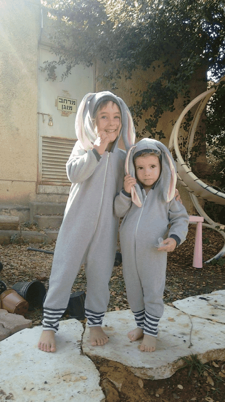 Kids wearing bunny costumes