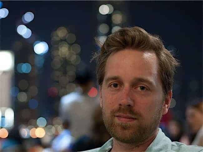 Portrait at night in Dubai