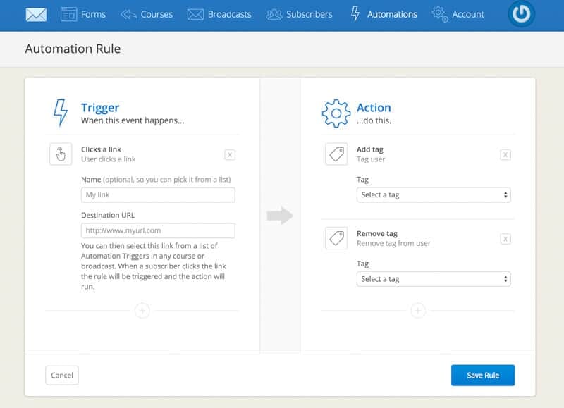 Automation: Different Triggers can create different actions.