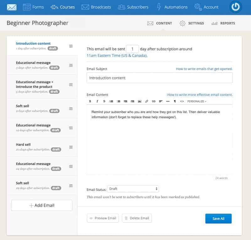 Sending Courses Convertkit for Photographers Put your Email marketing on autopilot and head out for some client assignments!