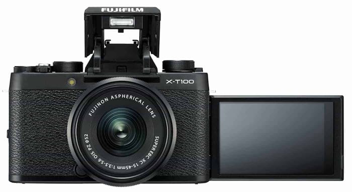 Fujifilm X-T100 Mirrorless Digital Camera w/XC15-45mmF3.5-5.6 OIS PZ Lens - Black