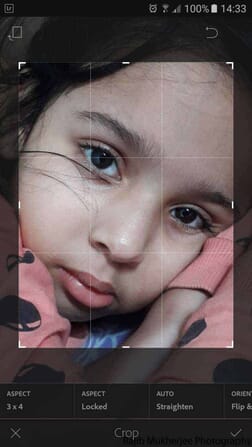 cropping an image in Lightroom mobile