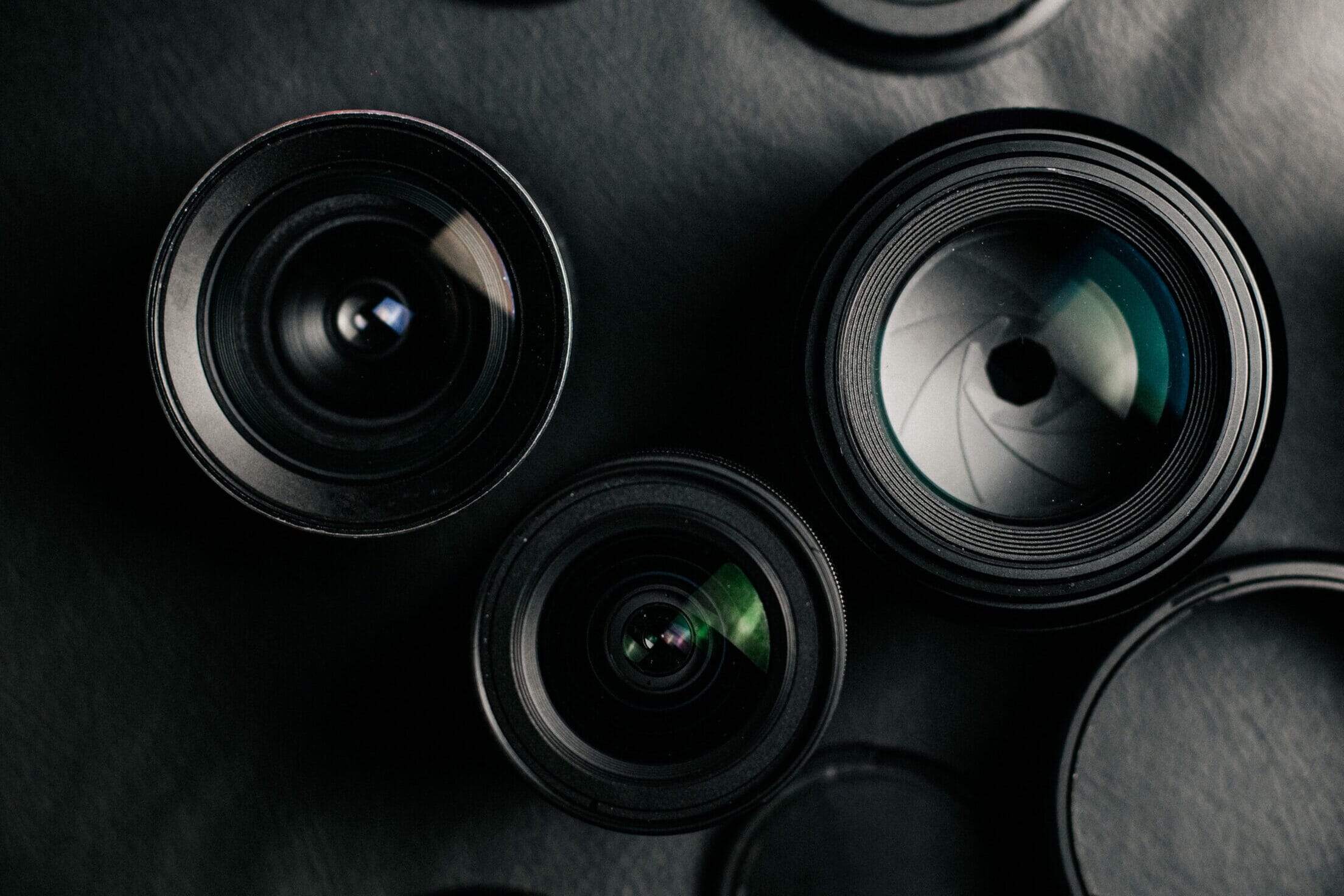 lenses on black background