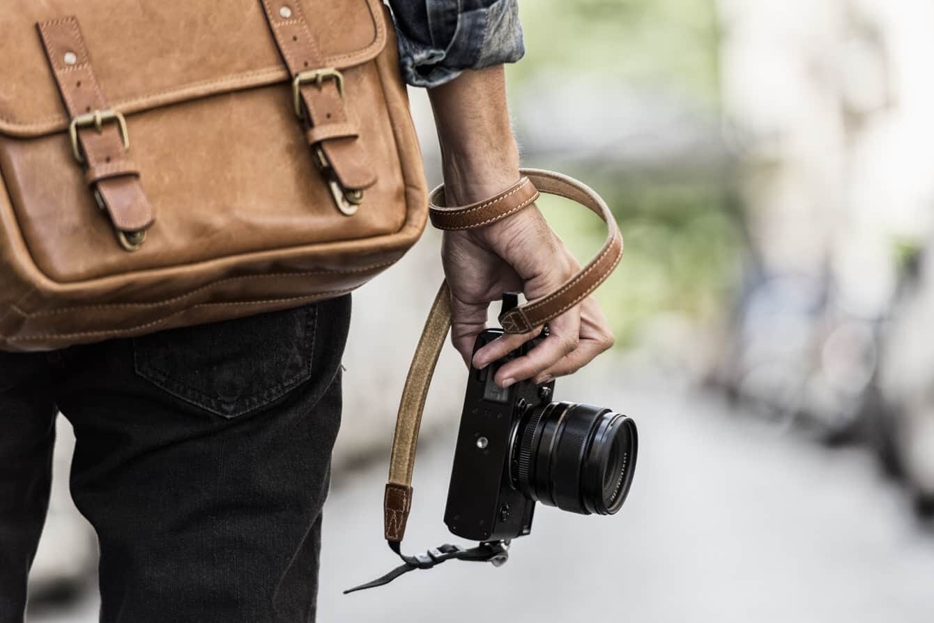 leather backpack camera bag