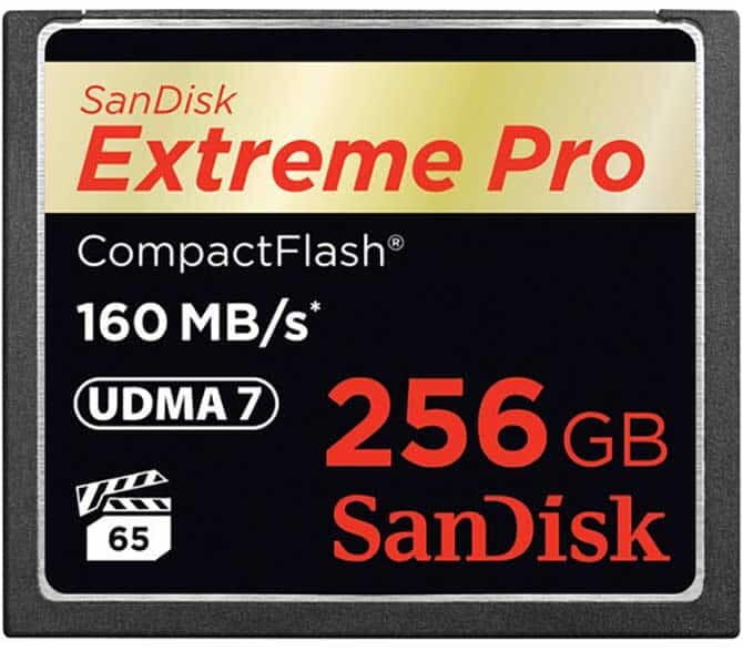 Compact Flash Card SanDisk Extreme Pro 256GB (a Great Compact Flash Card)