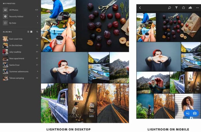 Lightroom CC Desktop vs Mobile View