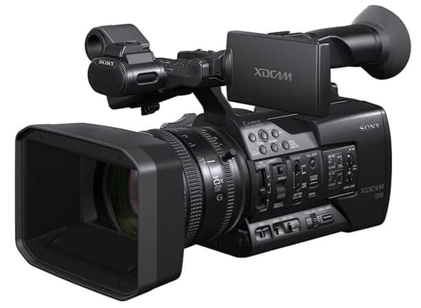 Camcorder Profesional Terbaik: Sony PXWX180 XDCAM XAVC HD422 Camcorder genggam