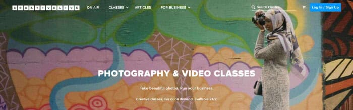 CreativeLive - One of the Best Photography Classes Online (Screenshot from creativelive.com)