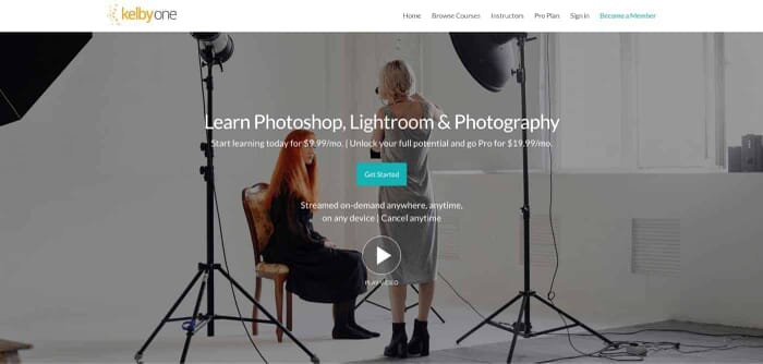 KelbyOne Membership - Learn Photoshop, Lightroom and Photography from $9.99 (Screenshot from KelbyOne.com)