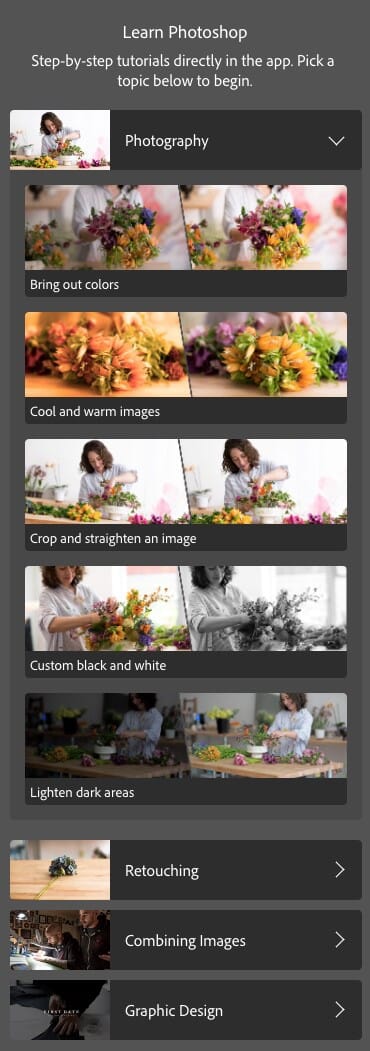 Photoshop Built in Tutorials