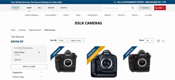 Buying a used DSLR at KEH Camera