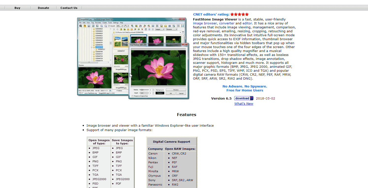 FastStone photo organization tool for Windows