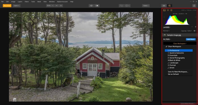 photo editing workspace