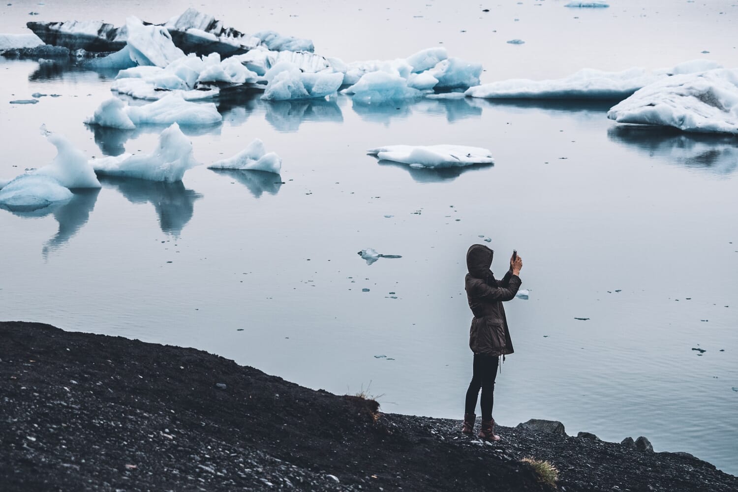 The Jökulsárlón glacier lake in Iceland