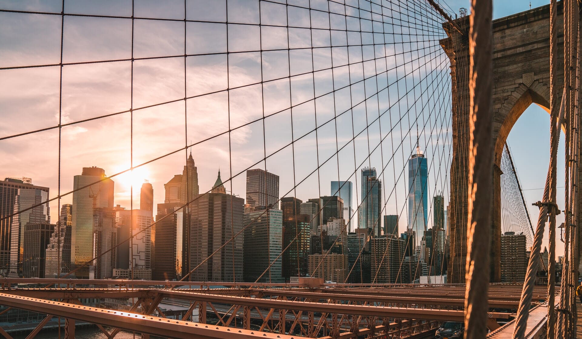 Manhattan skyline from the Brooklyn Bridge