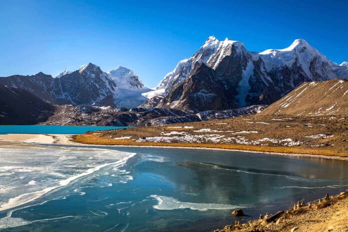 Gurudongmar Lake in North Sikkim - One of the high altitude lakes of the world located at 17800 ft.