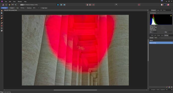 Affinity Photo Review - Brush overlay