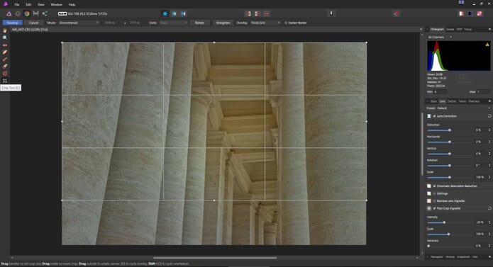 Affinity Photo review - Crop tool