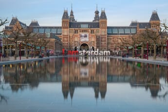 Rijksmuseum with I Amsterdam sign, Holland