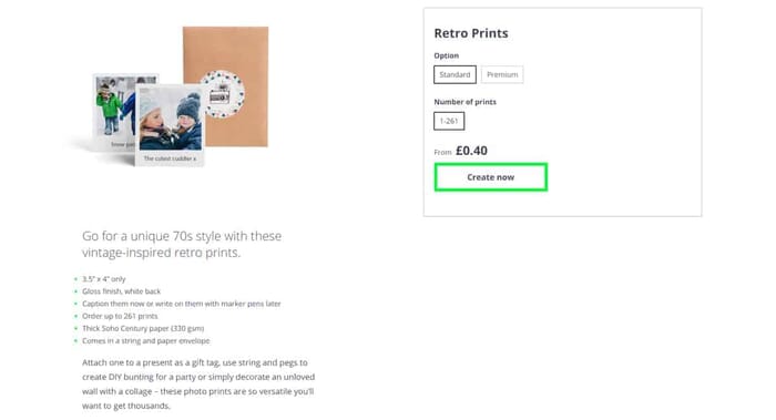 Photobox Valentines Gifts review - Select photo type