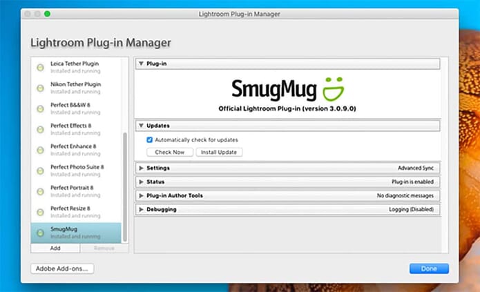 installing SmugMug on Lightroom