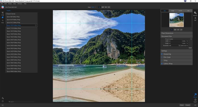 ON1 Resize 2018 Review - Preset list