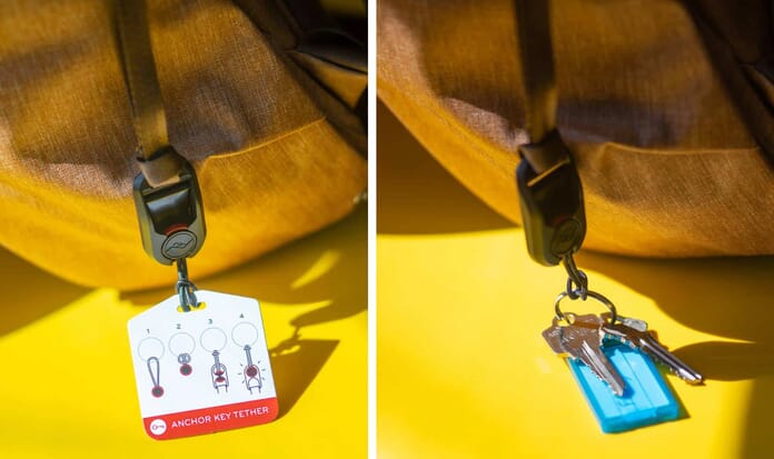 peark design everyday backpack key tether