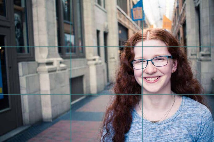 rule of thirds grid on portrait