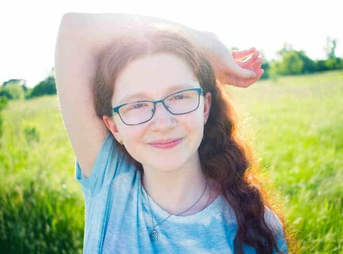 girl in golden hour backlight