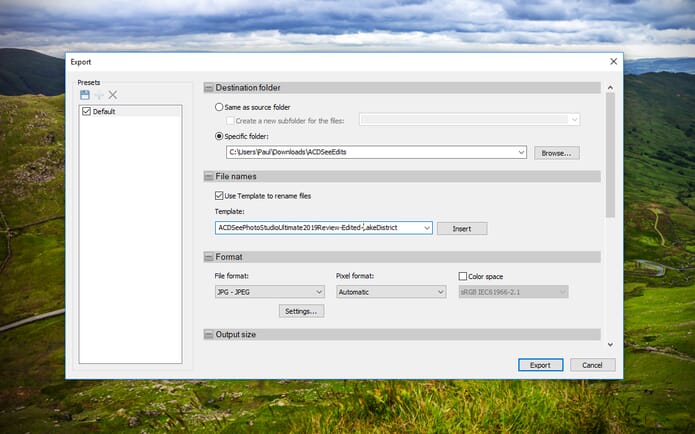 ACDSee Photo Studio Ultimate 2019 Review - Exporting