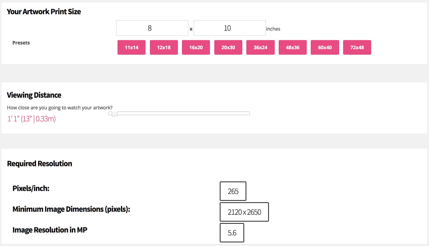 best resolution calculator