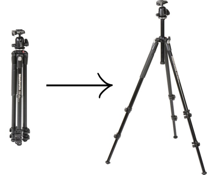 Manfroto MK290 BHUS Size Comparison: compact to full size