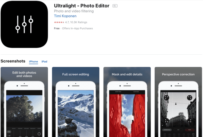 Ultralight Photo Editor