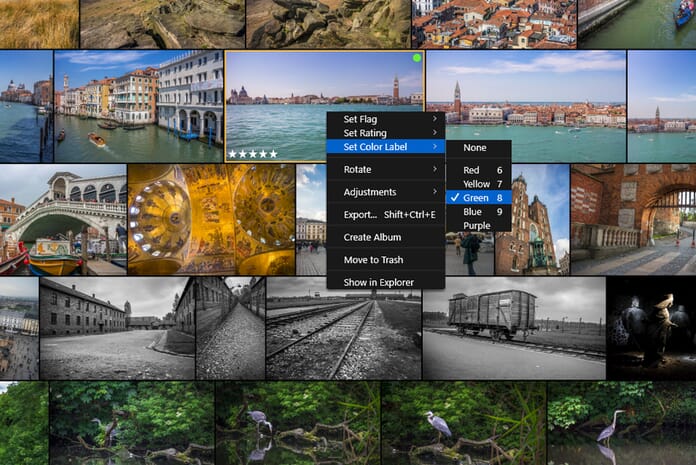 Rating options for photos