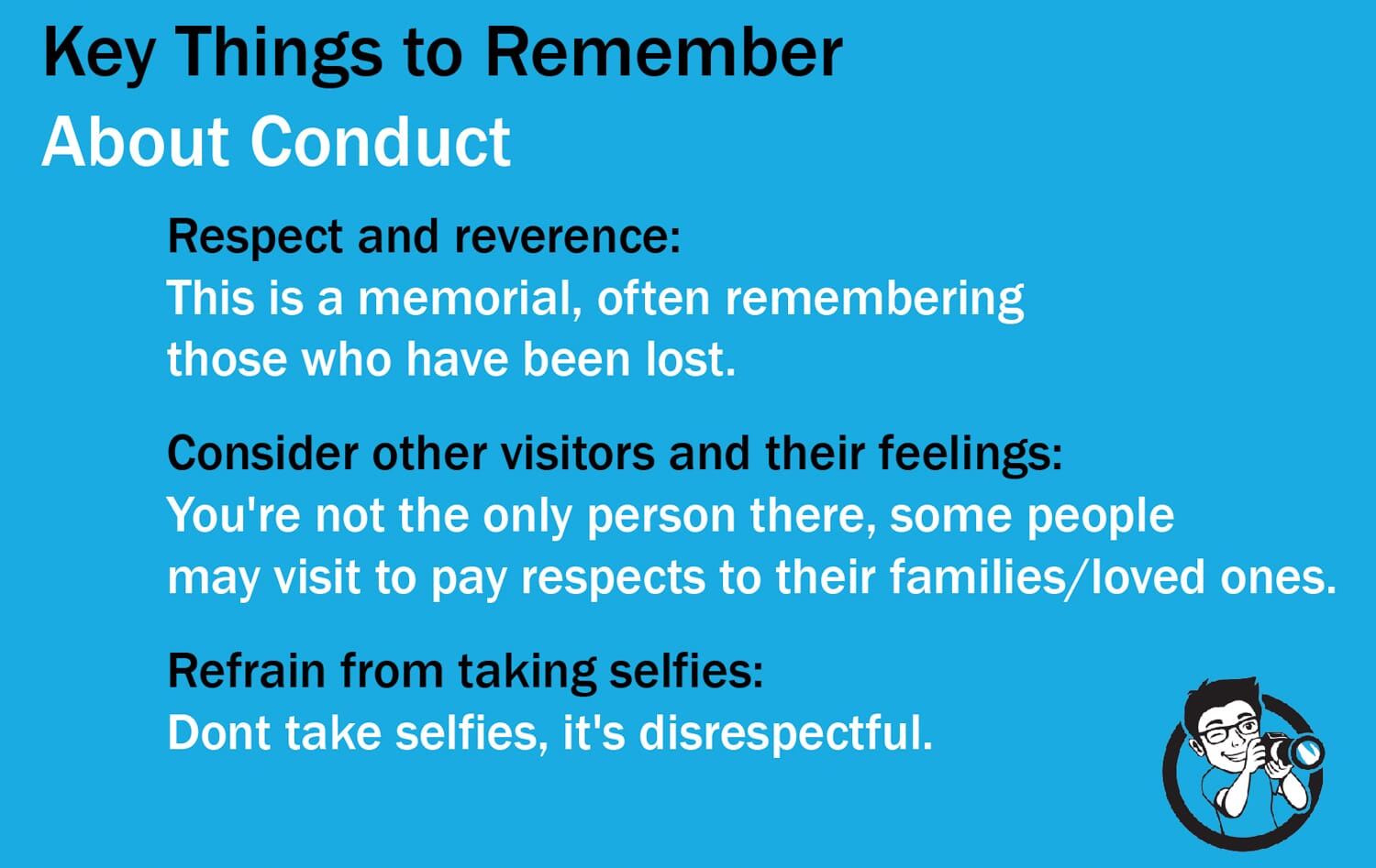 how to take memorial pictures conduct