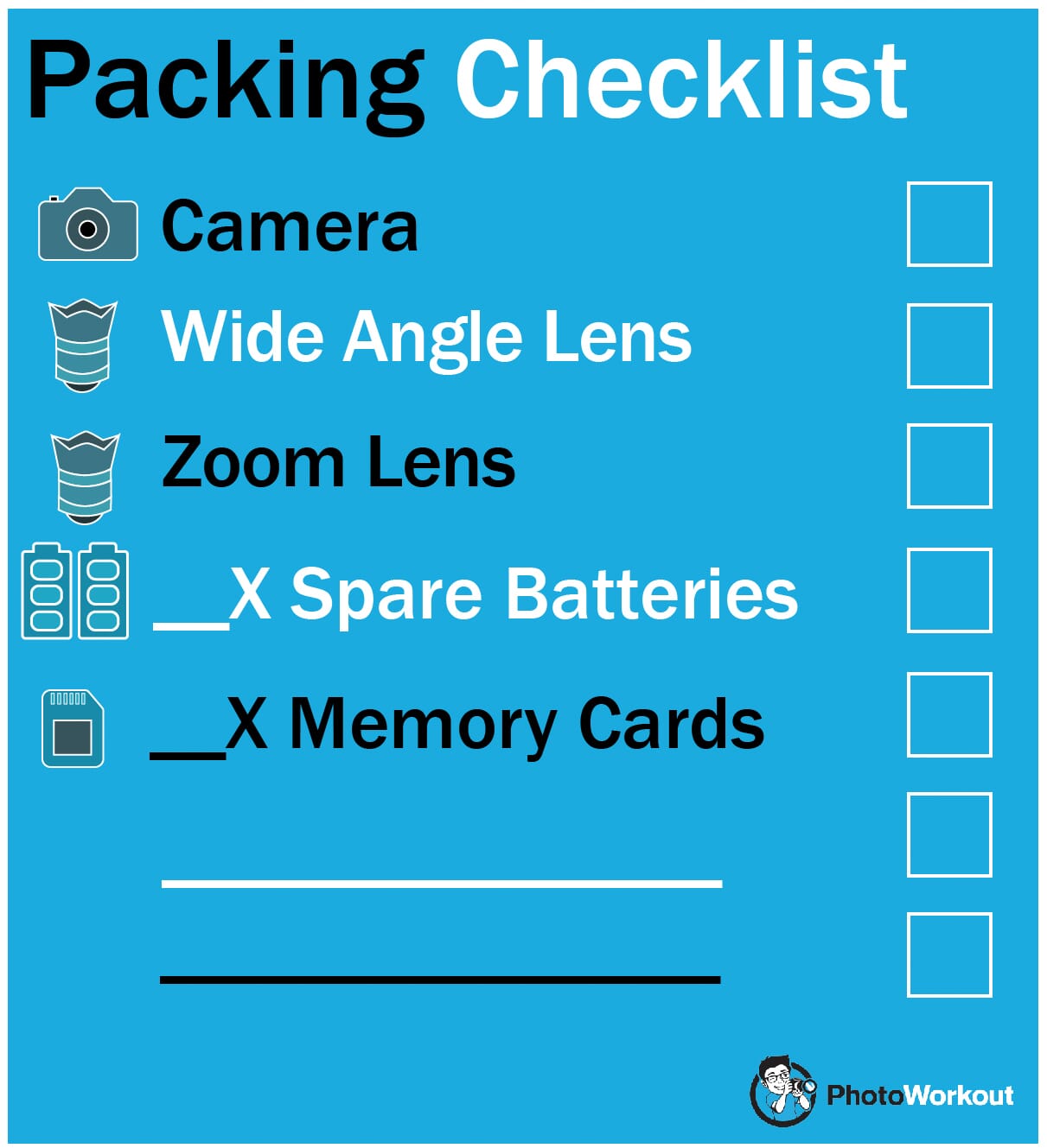 packing checklist how to take memorial pictures