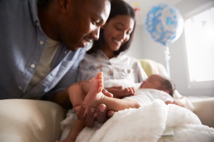 Baby and parents newborn photography tips