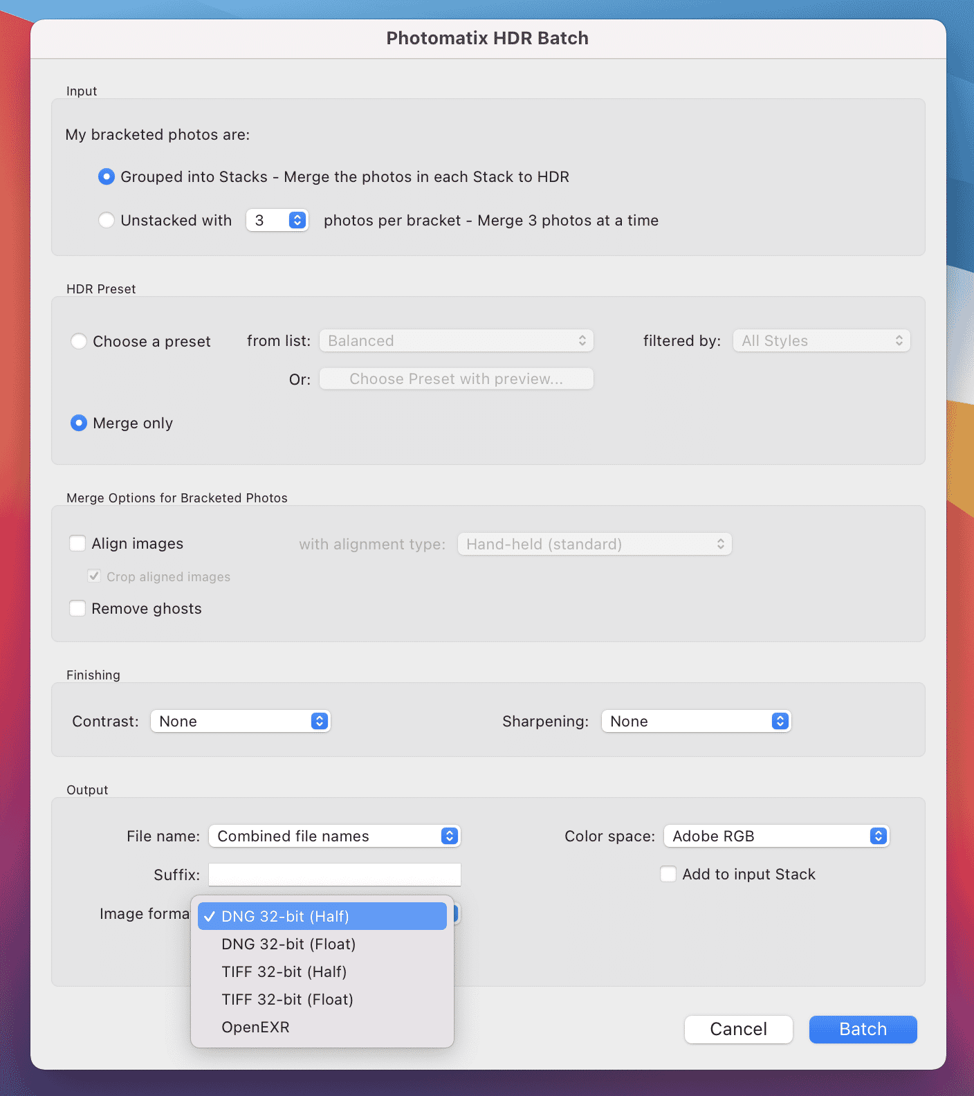 photomatix essentials batch processing