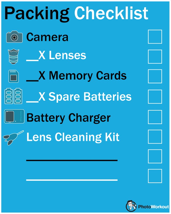 travel photography tips packing checklist