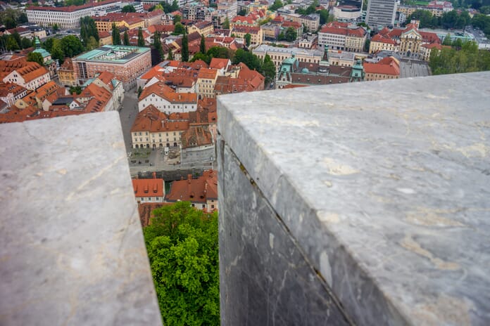 Views from the top of Ljubljana Castle