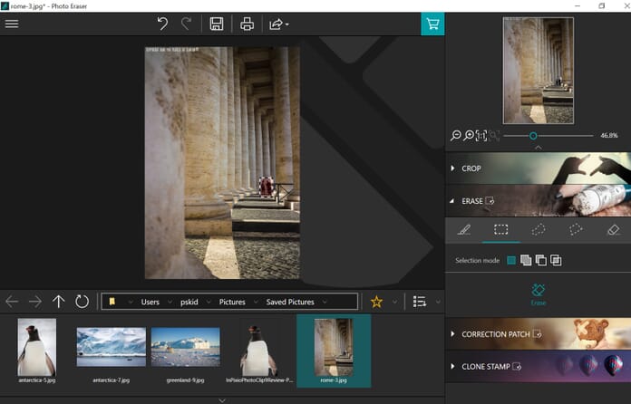 InPixio Photo Clip 9 Review - Erasing path