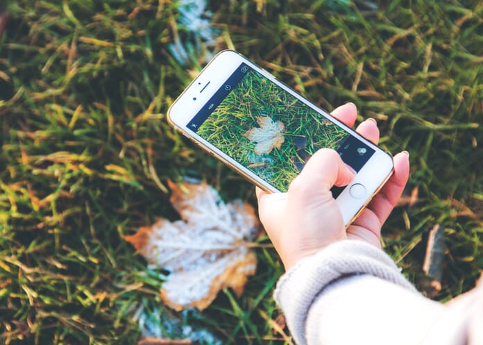 person using smartphone