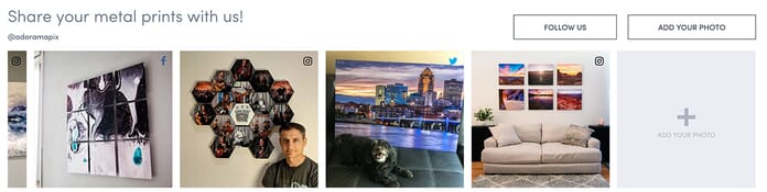 AdoramaPix metal print samples