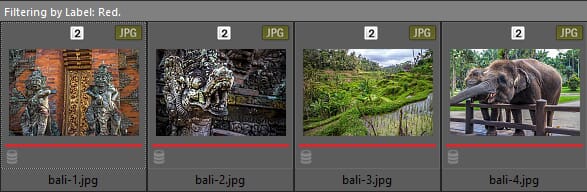 Red filter applied to images