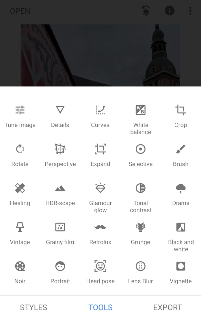 Snapseed tools Post-Processing App